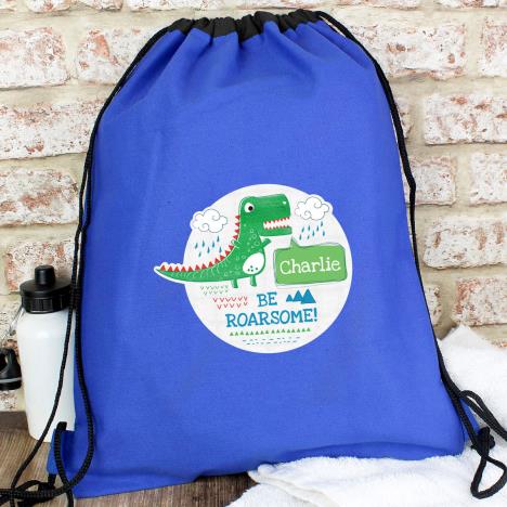 Personalised Be Roarsome Waterproof Drawstring Swim / Kit Bag Extra Image 3